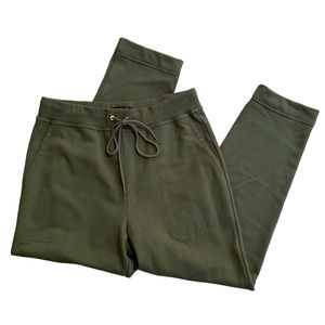 ST. JOHN Deep Olive Green Joggers Size Medium Cotton New